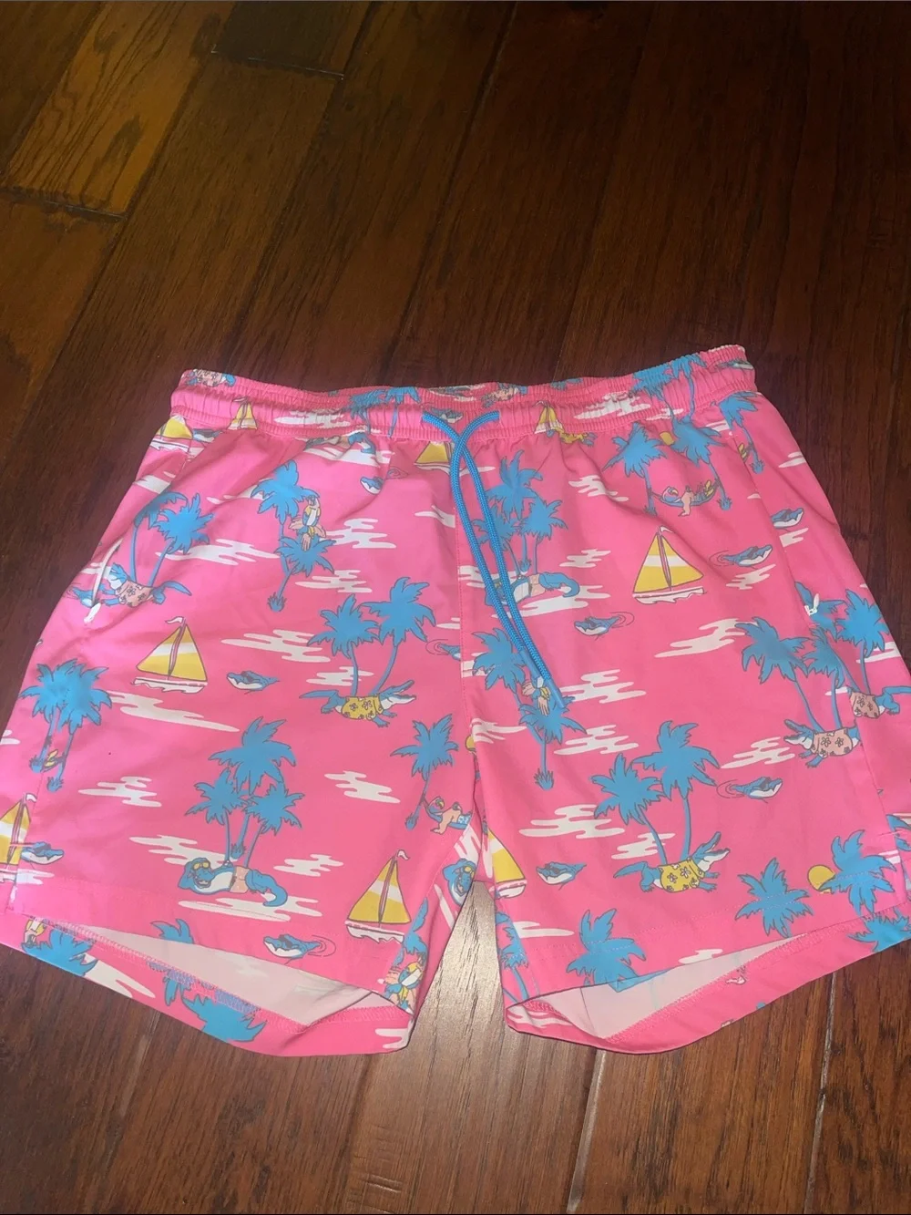SOFT Pink Tropical Print Swim Shorts